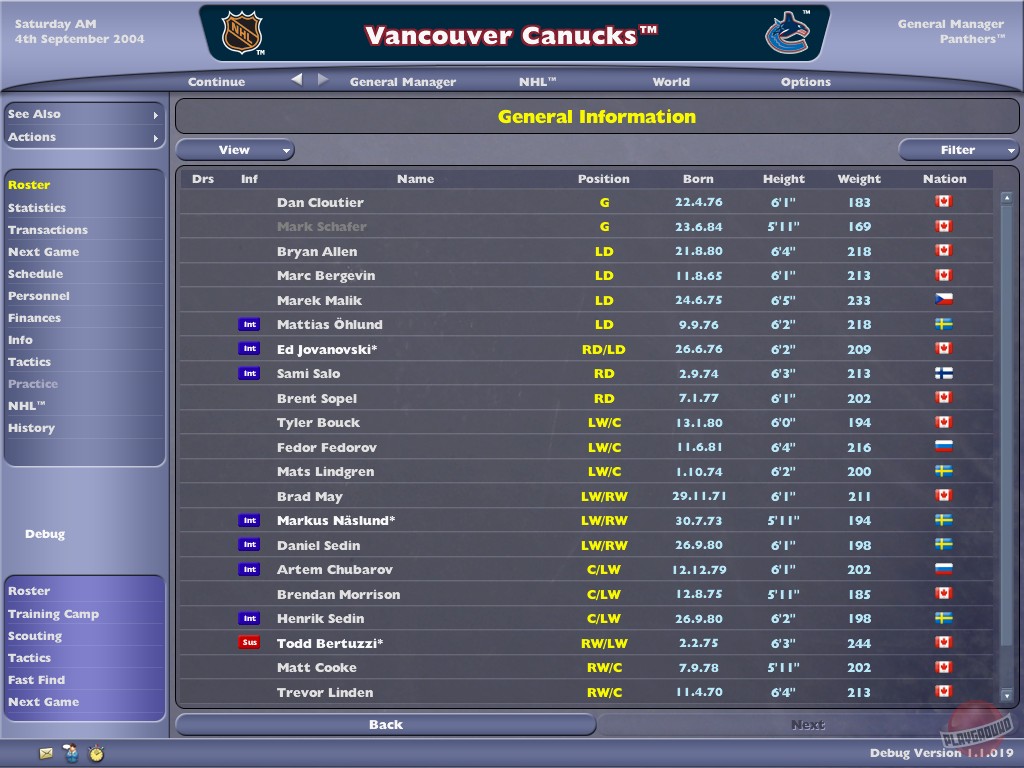 Скриншот из игры NHL Eastside Hockey Manager 2005 - 22