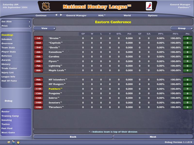 Скриншот из игры NHL Eastside Hockey Manager 2005 - 21