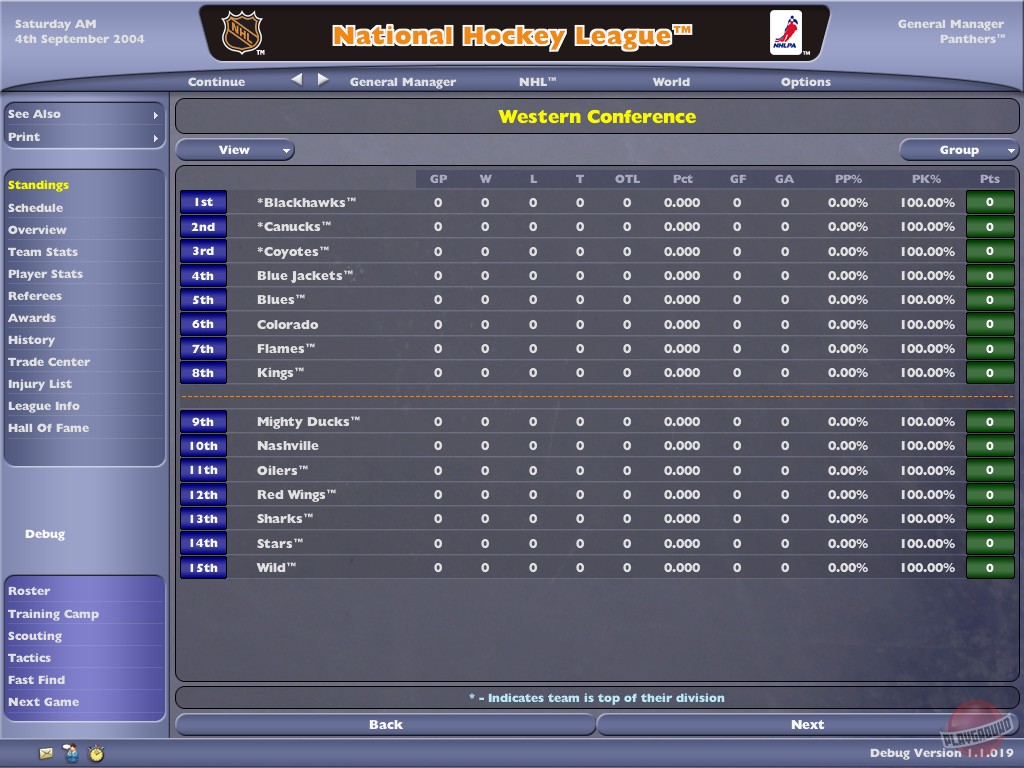 Скриншот из игры NHL Eastside Hockey Manager 2005 - 26
