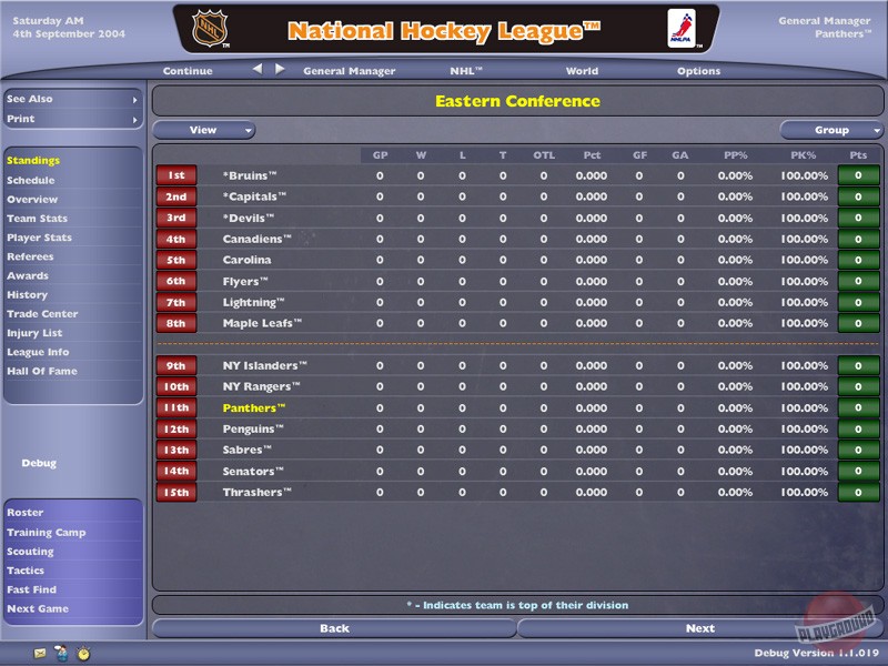 Скриншот из игры NHL Eastside Hockey Manager 2005 - 3