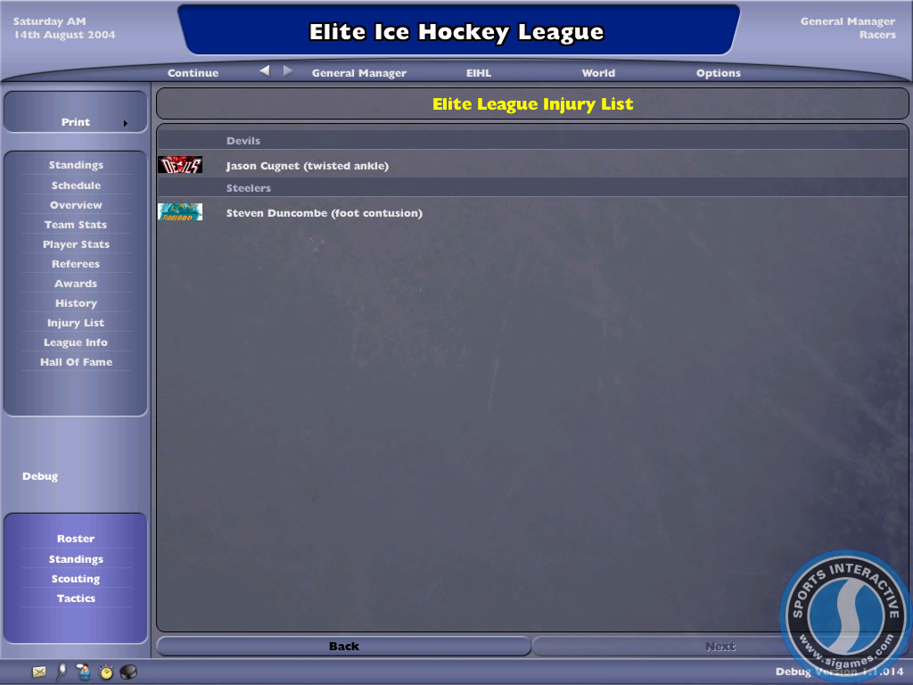 Скриншот из игры NHL Eastside Hockey Manager 2005 - 27