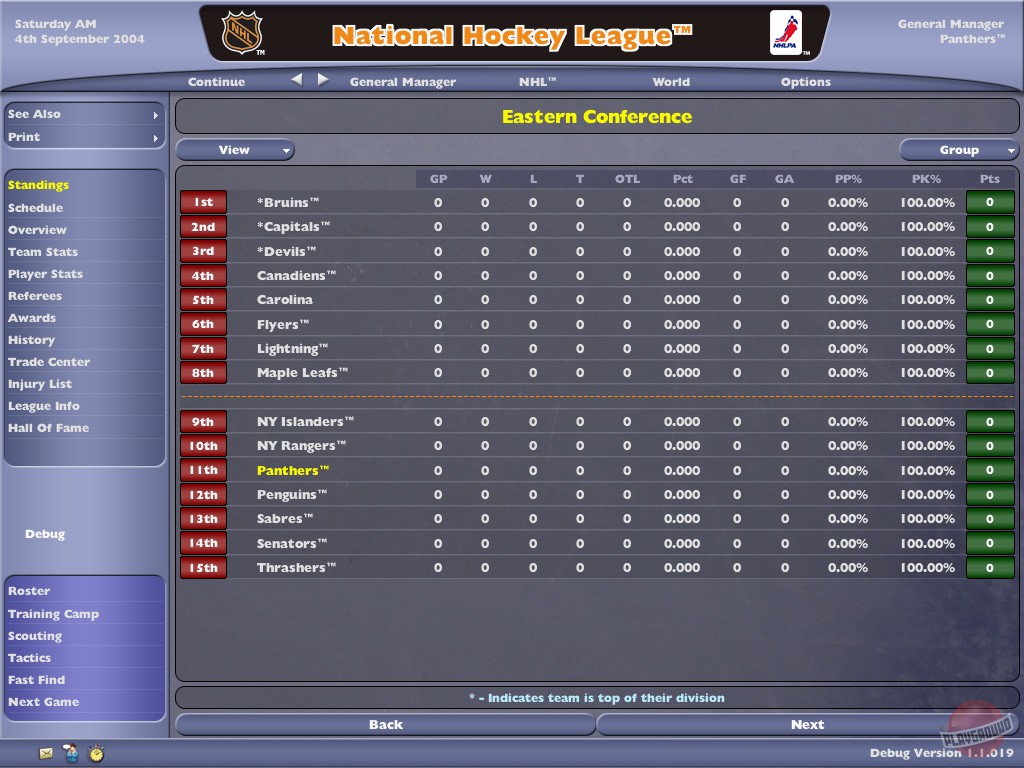 Скриншот из игры NHL Eastside Hockey Manager 2005 - 19