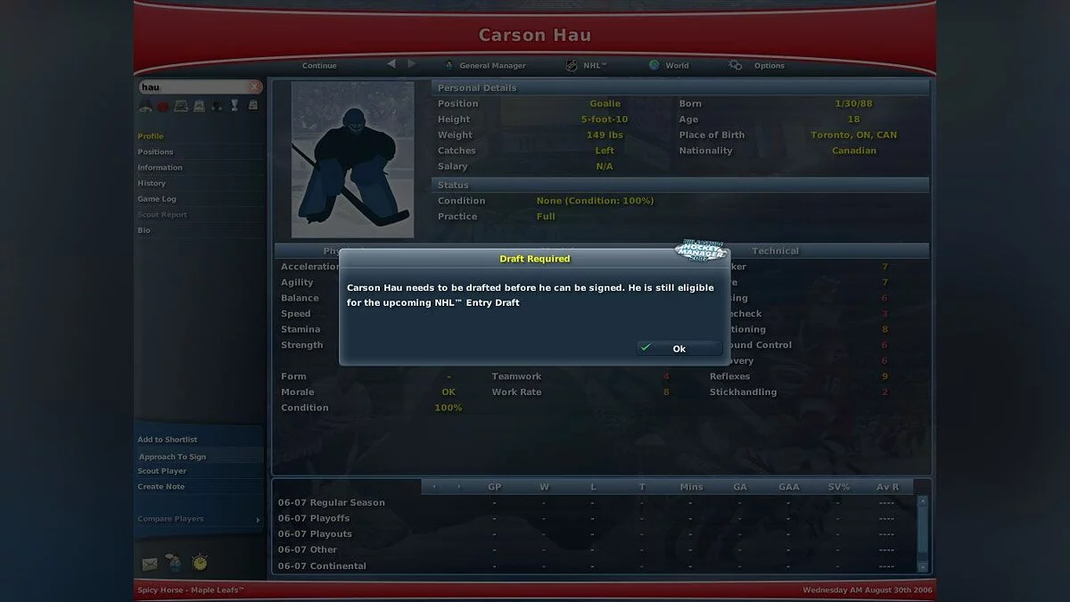 Скриншот из игры NHL Eastside Hockey Manager 2007 - 29