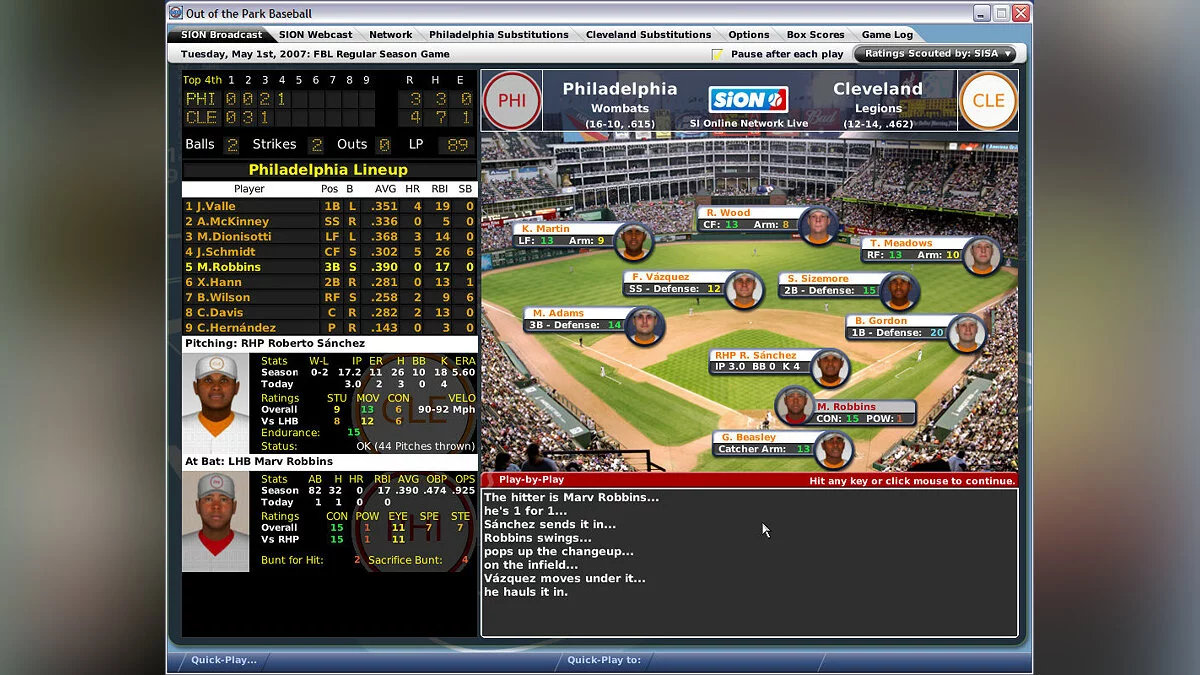 Скриншот из игры Out of the Park Baseball 2007 - 4