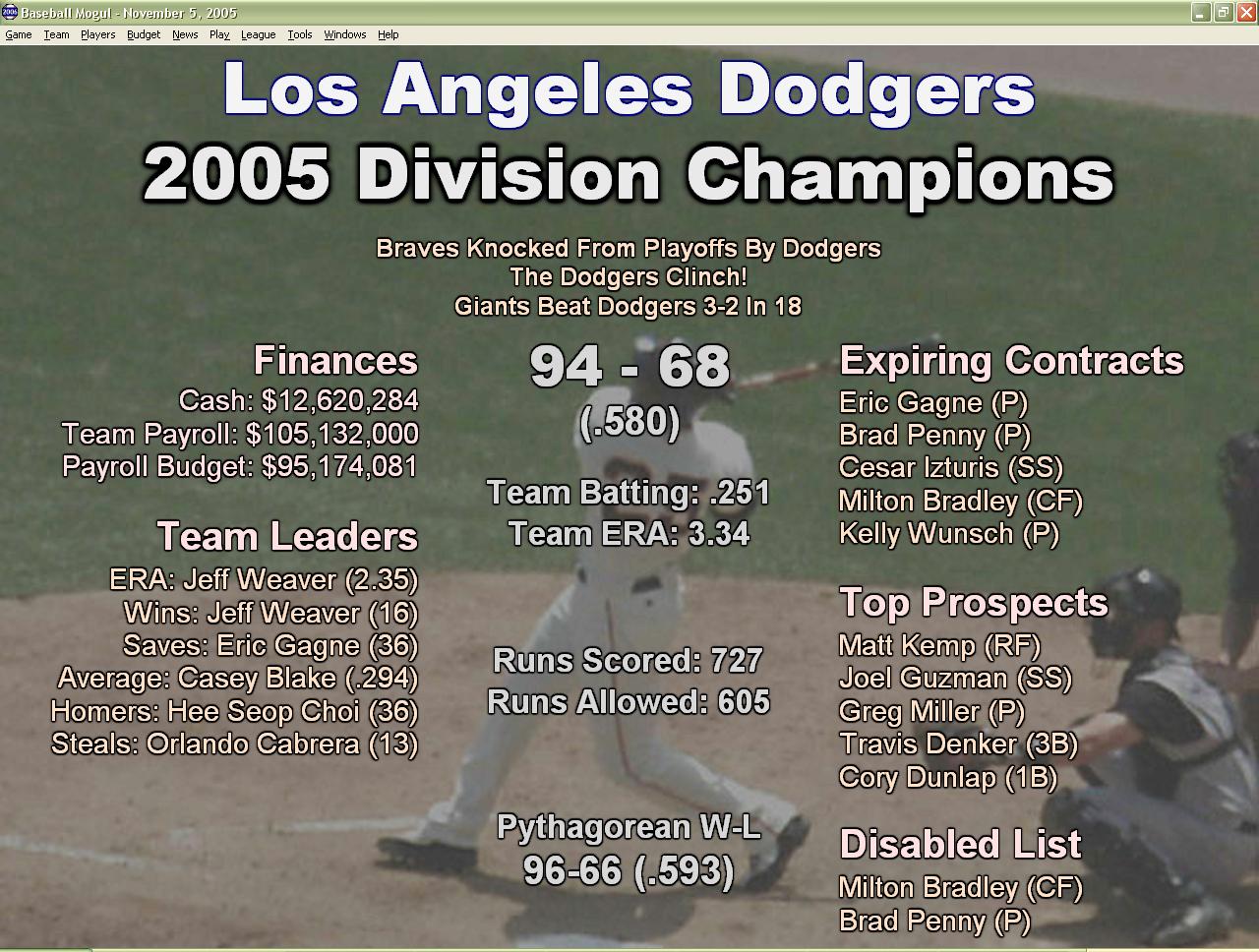 Скриншот из игры Baseball Mogul 2006 - 11