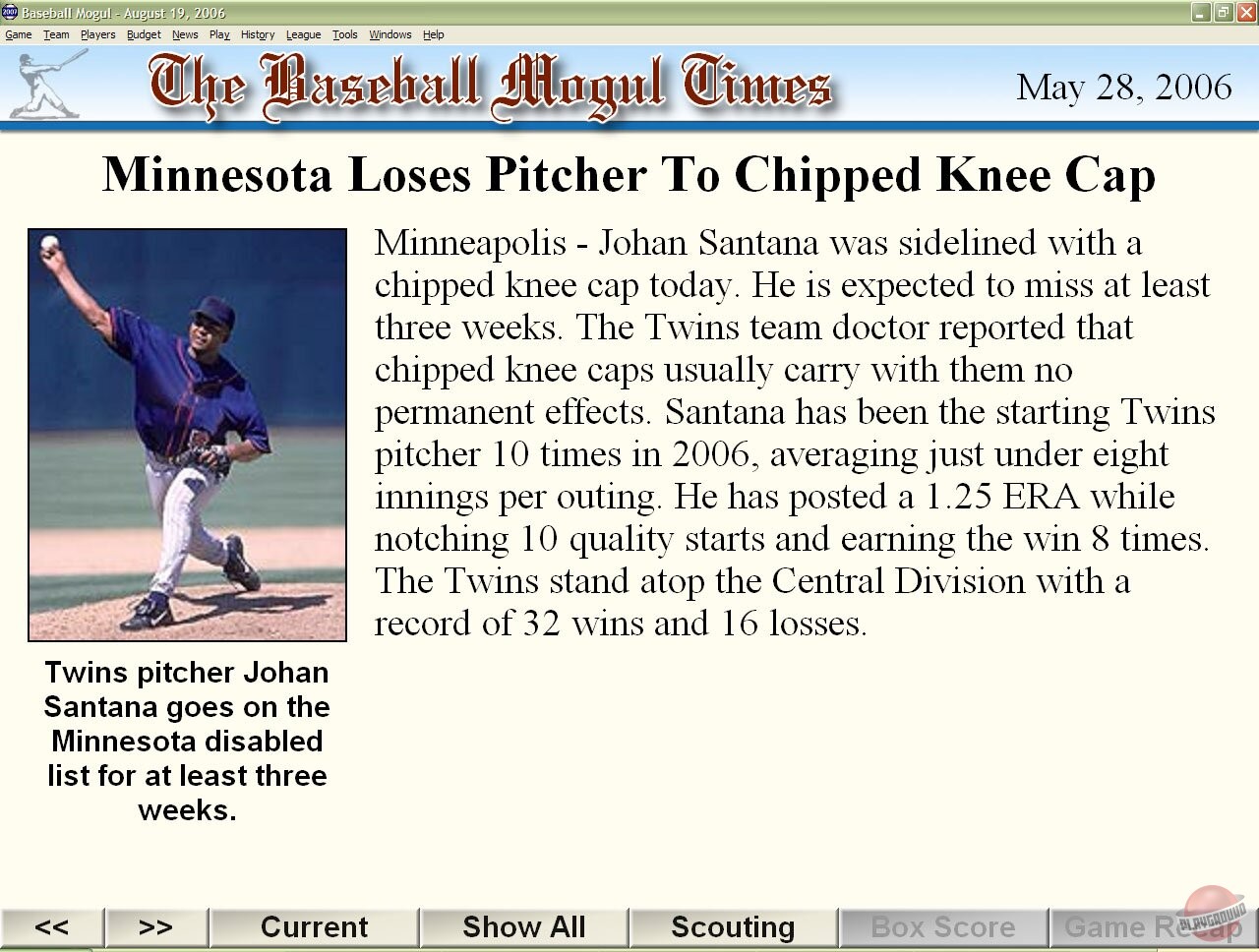 Скриншот из игры Baseball Mogul 2007 - 10