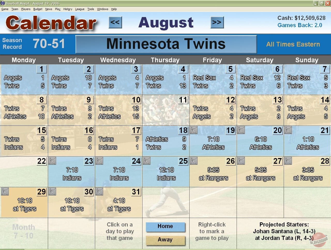 Скриншот из игры Baseball Mogul 2007 - 8