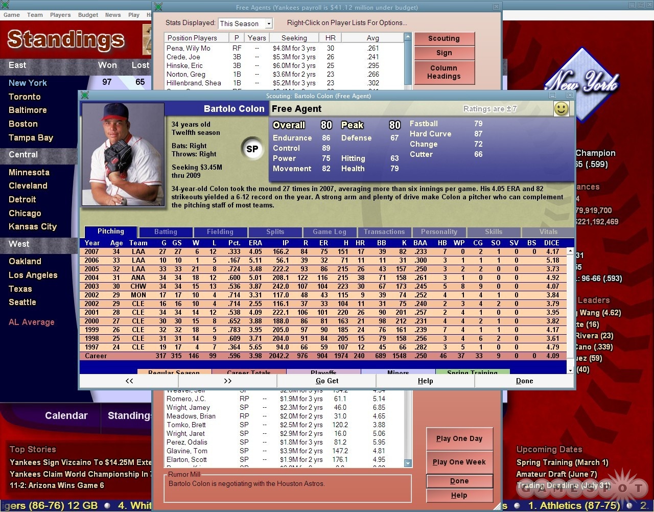 Скриншот из игры Baseball Mogul 2008 - 9
