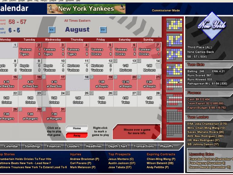 Скриншот из игры Baseball Mogul 2010 - 8