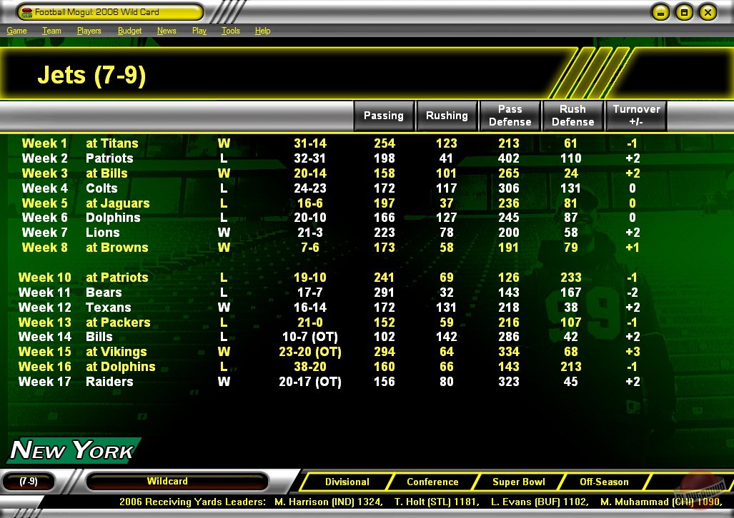 Скриншот из игры Football Mogul 2007 - 15