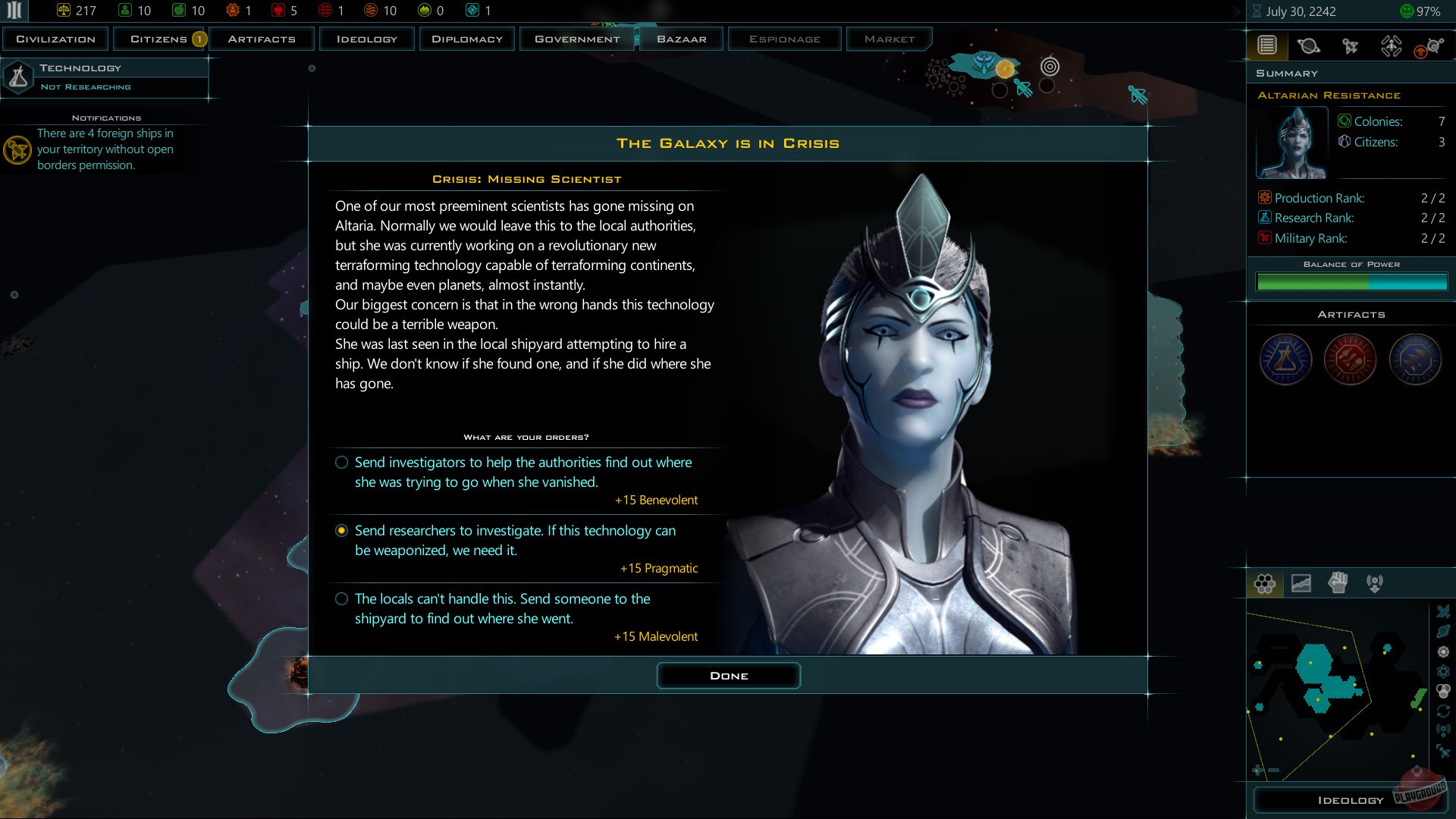 Скриншот из игры Galactic Civilizations 3 - 51