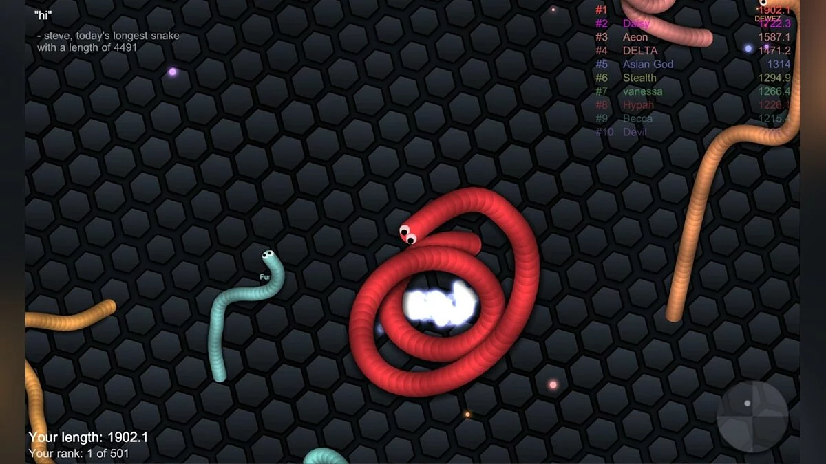 Скриншот из игры slither.io - 7