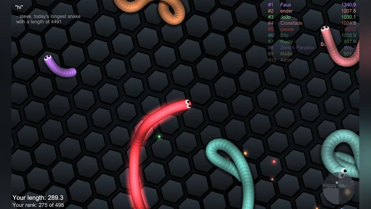 Скриншот из игры slither.io - 10