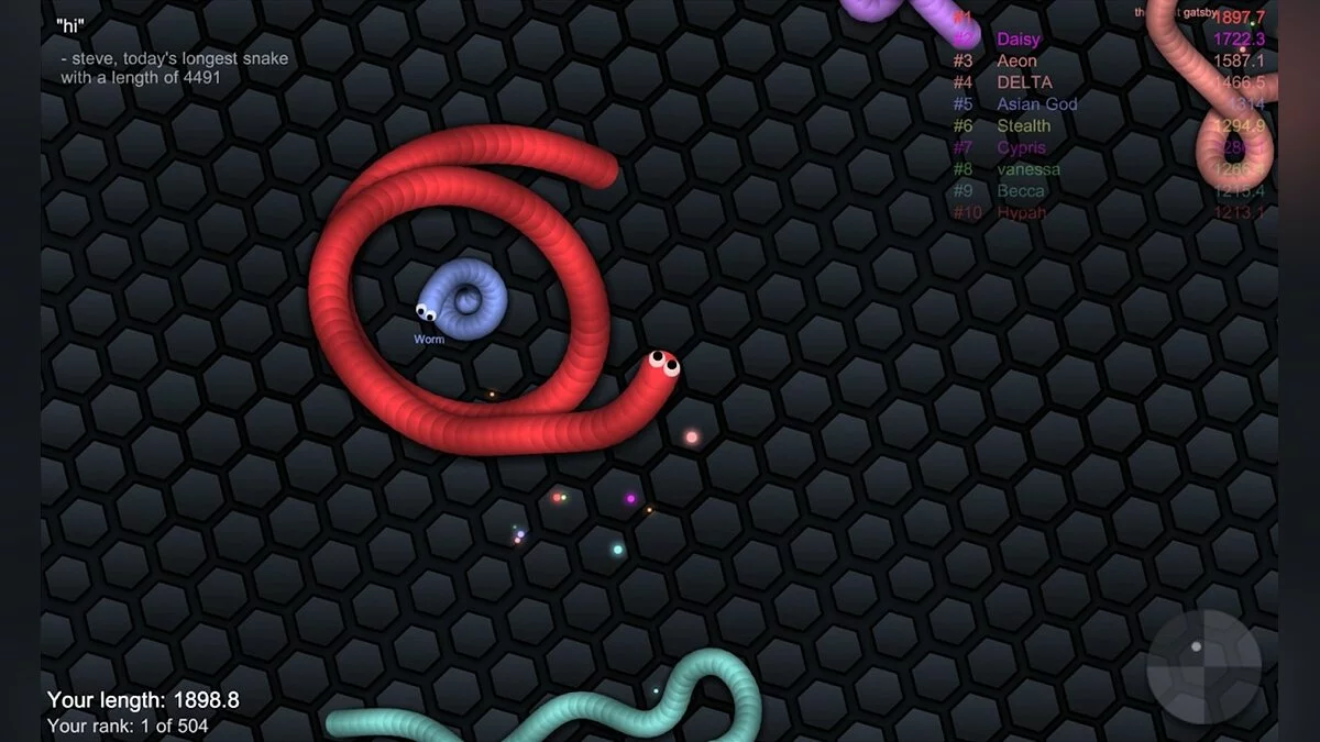 Скриншот из игры slither.io - 12