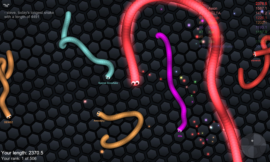 Скриншот из игры slither.io - 4