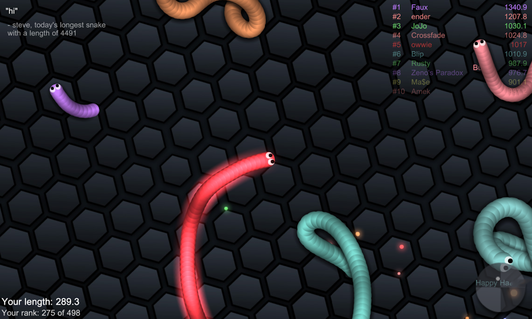 Скриншот из игры slither.io - 6
