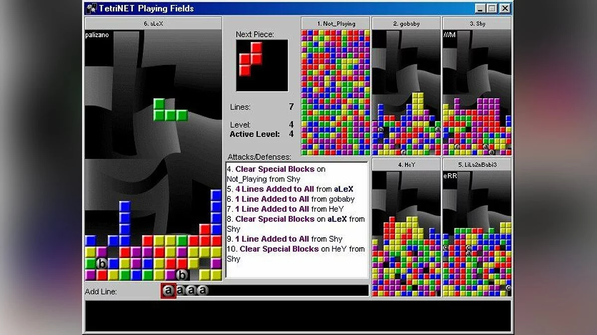 Скриншот из игры TetriNET - 3