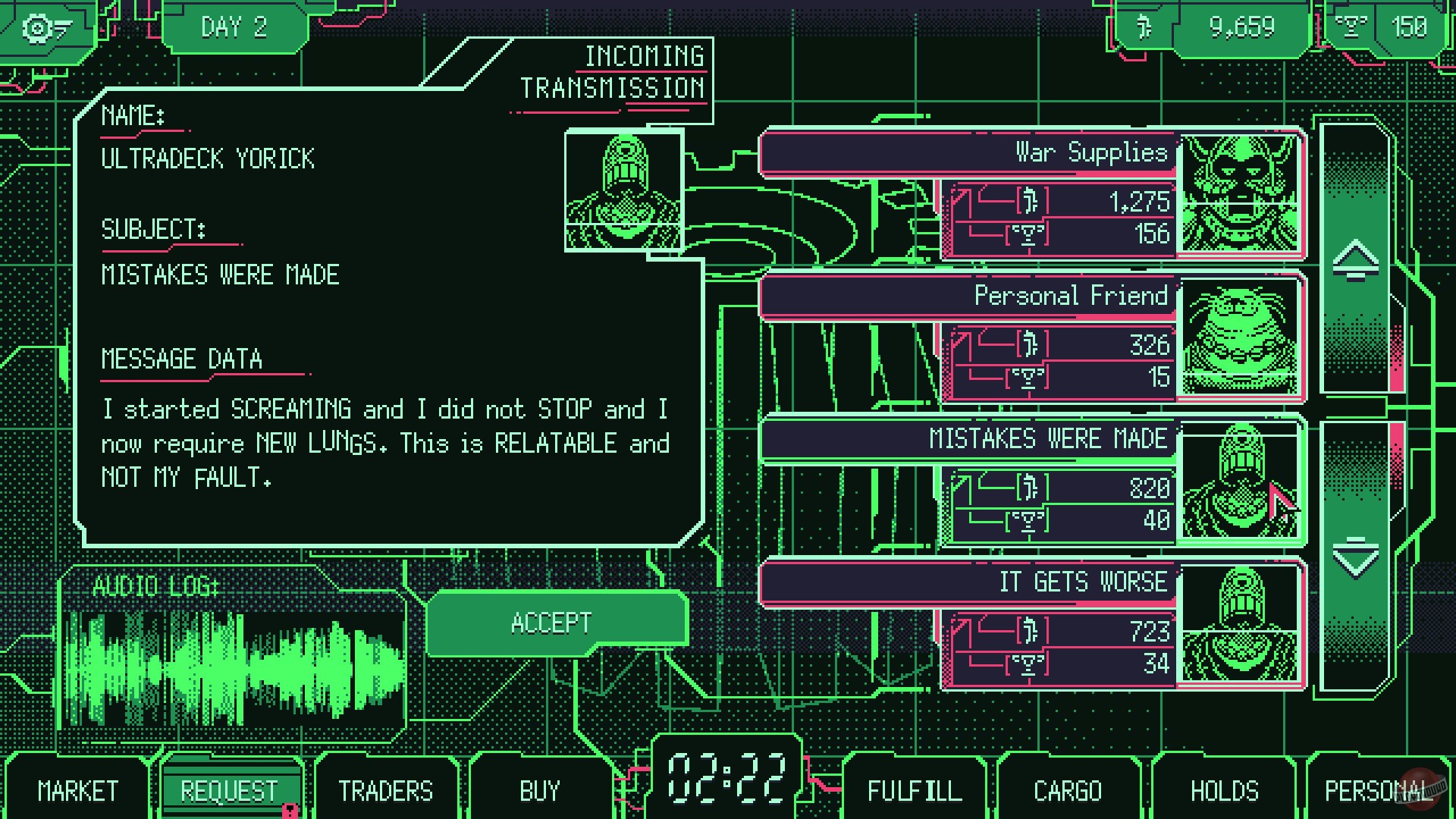 Скриншот из игры Space Warlord Organ Trading Simulator - 5