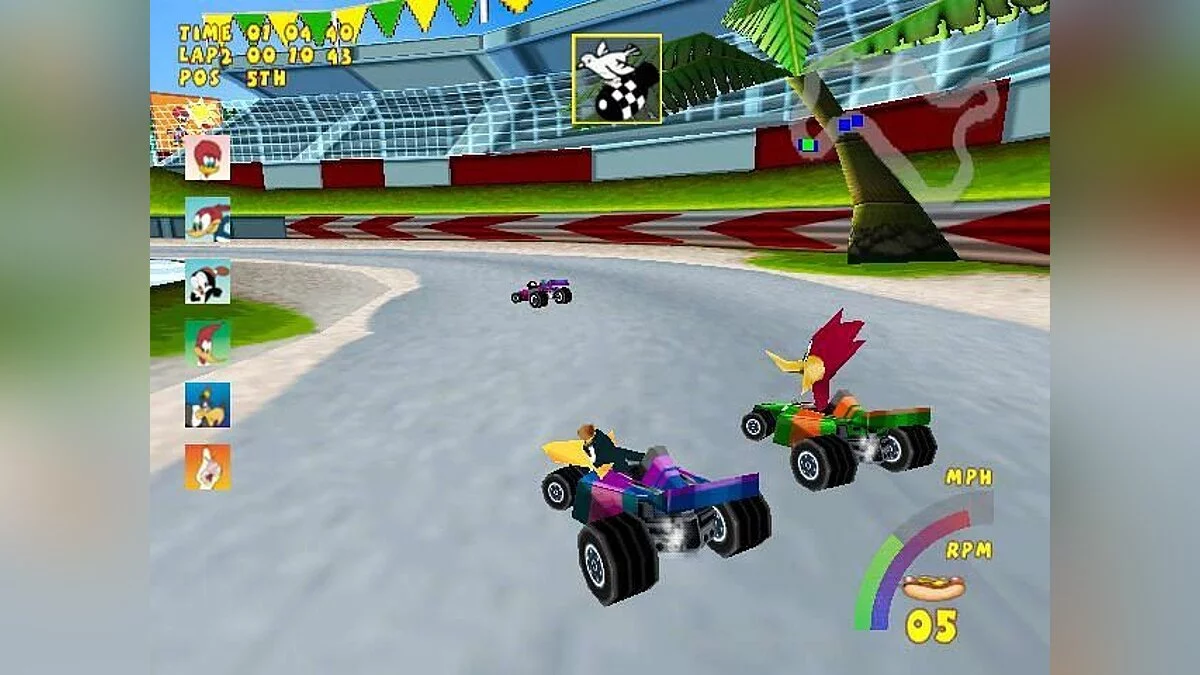 Скриншот из игры Woody Woodpecker Racing - 1