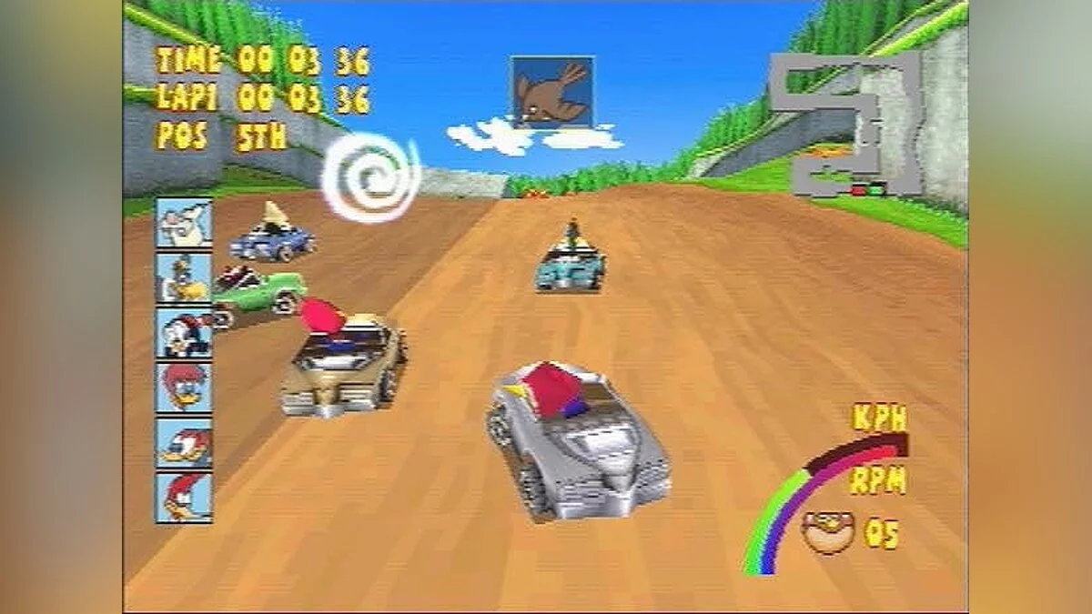 Скриншот из игры Woody Woodpecker Racing - 2