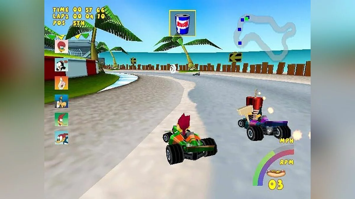 Скриншот из игры Woody Woodpecker Racing - 3