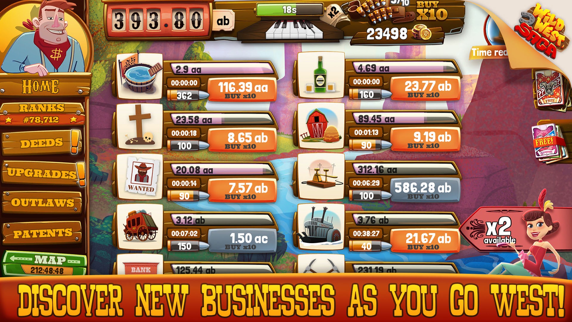 Скриншот из игры Wild West Saga: Idle Tycoon - 10