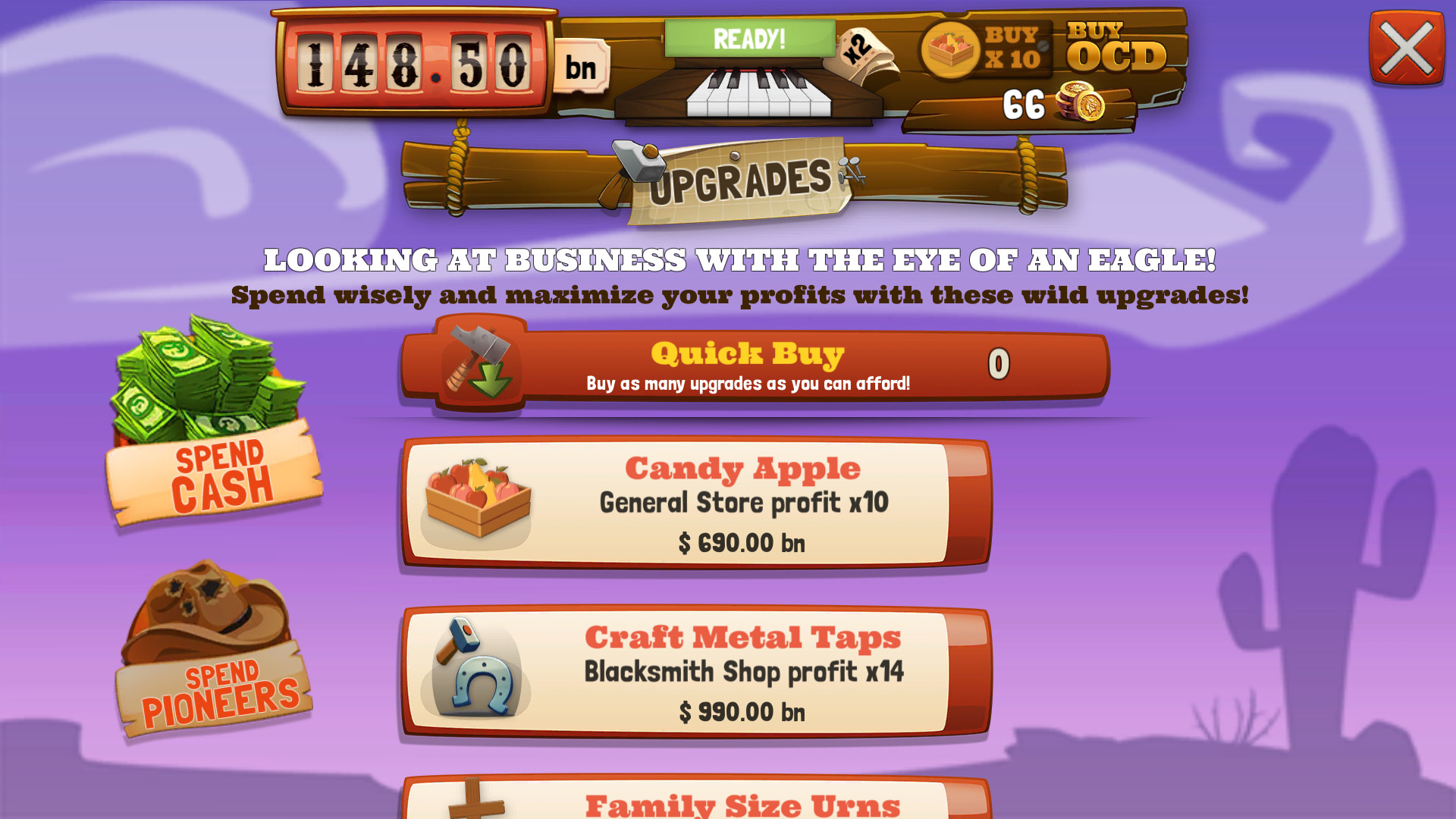 Скриншот из игры Wild West Saga: Idle Tycoon - 1