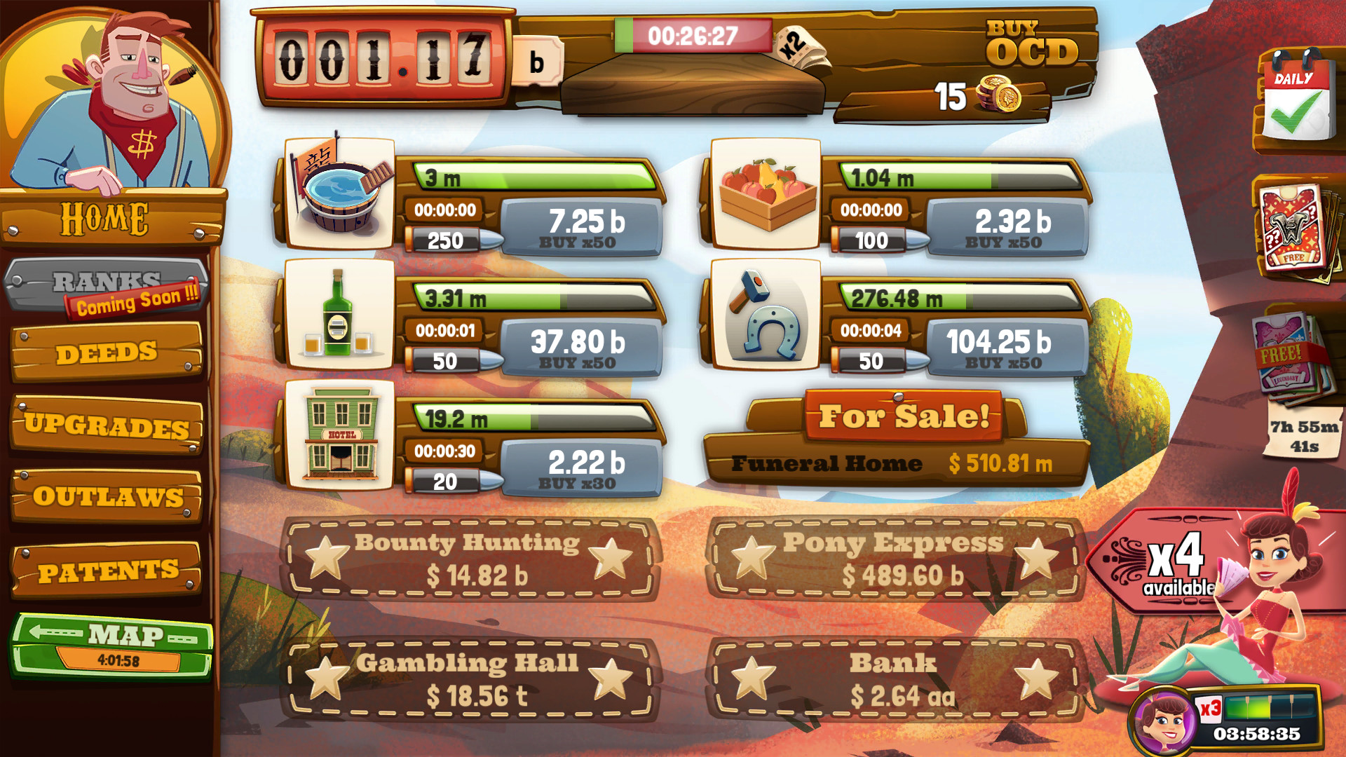 Скриншот из игры Wild West Saga: Idle Tycoon - 4