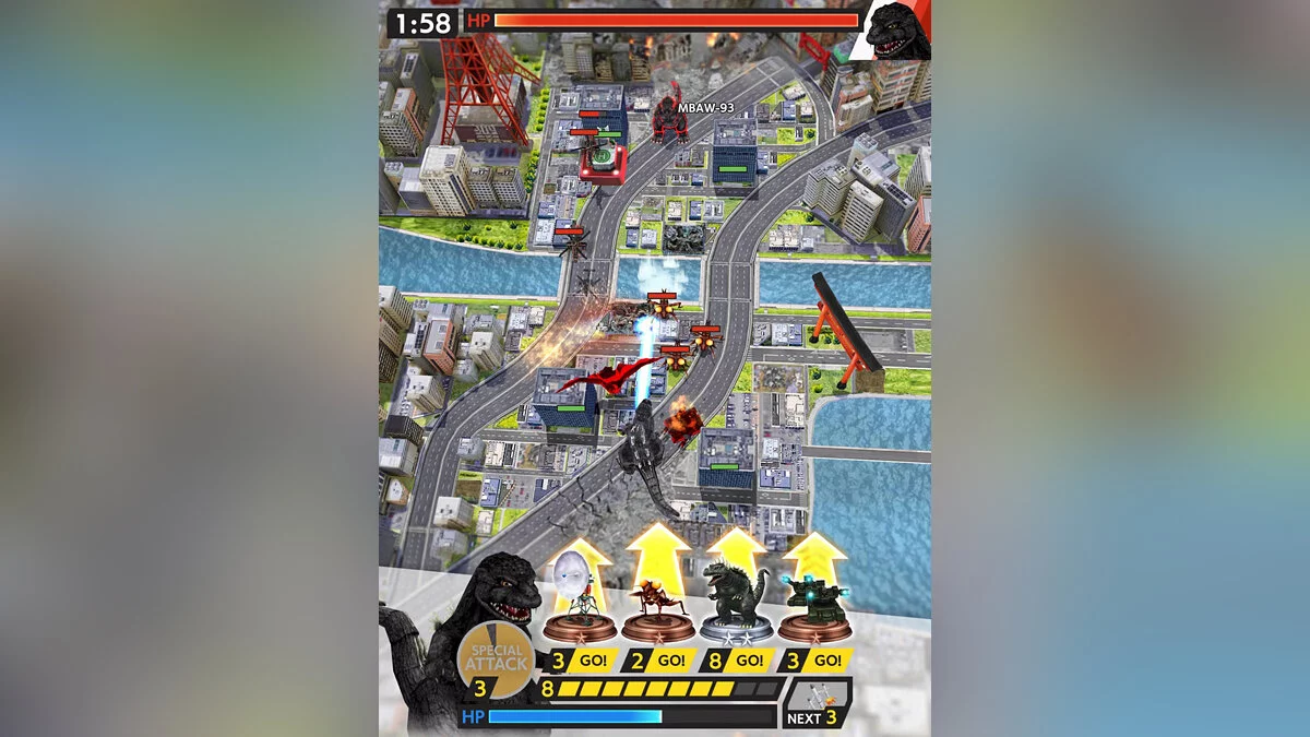 Скриншот из игры Godzilla Battle Line - 4