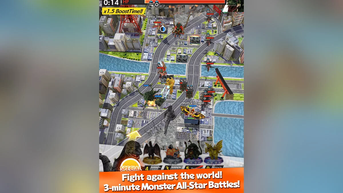 Скриншот из игры Godzilla Battle Line - 3