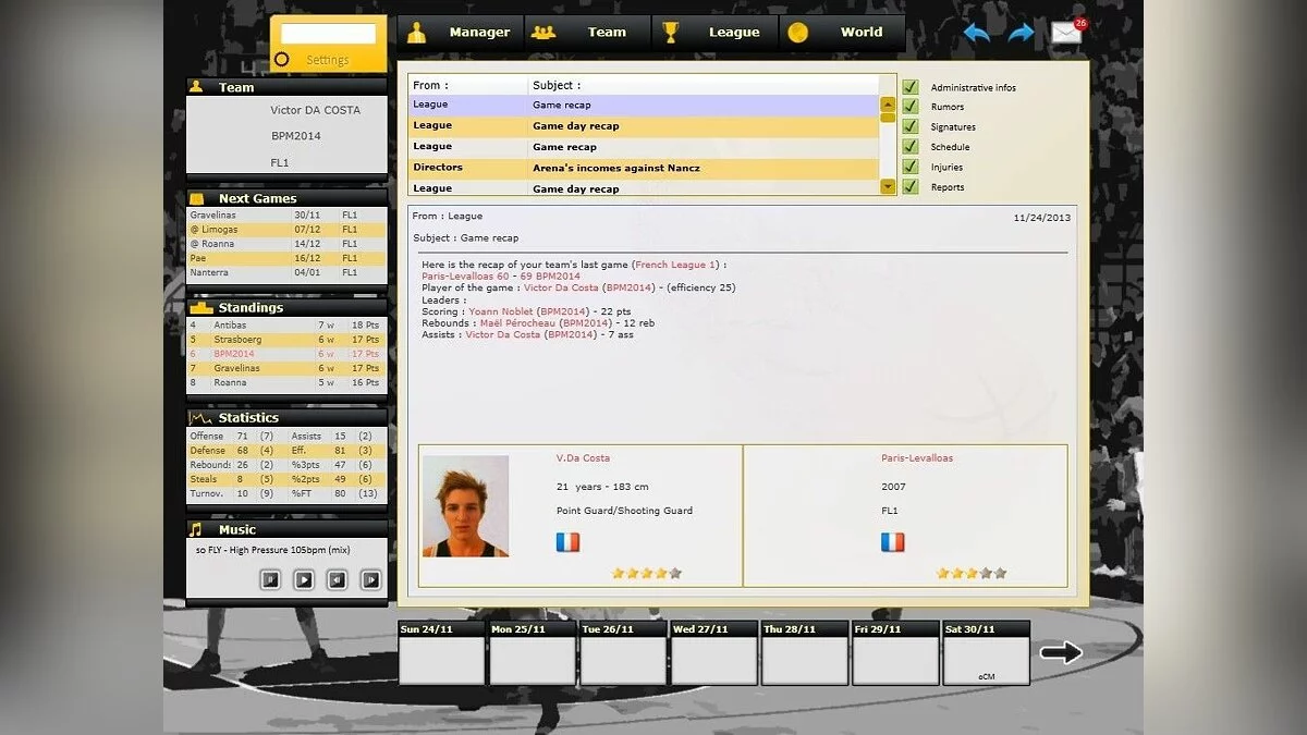 Скриншот из игры Basketball Pro Management 2014 - 16