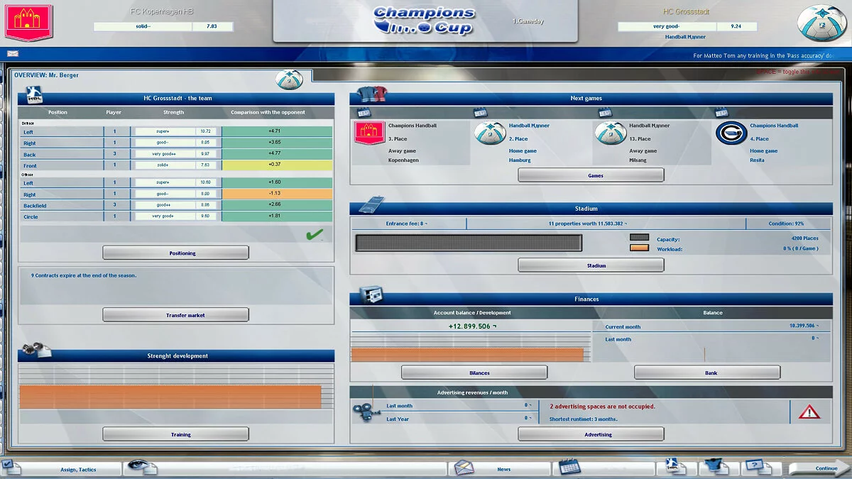 Скриншот из игры Handball Manager - TEAM - 23