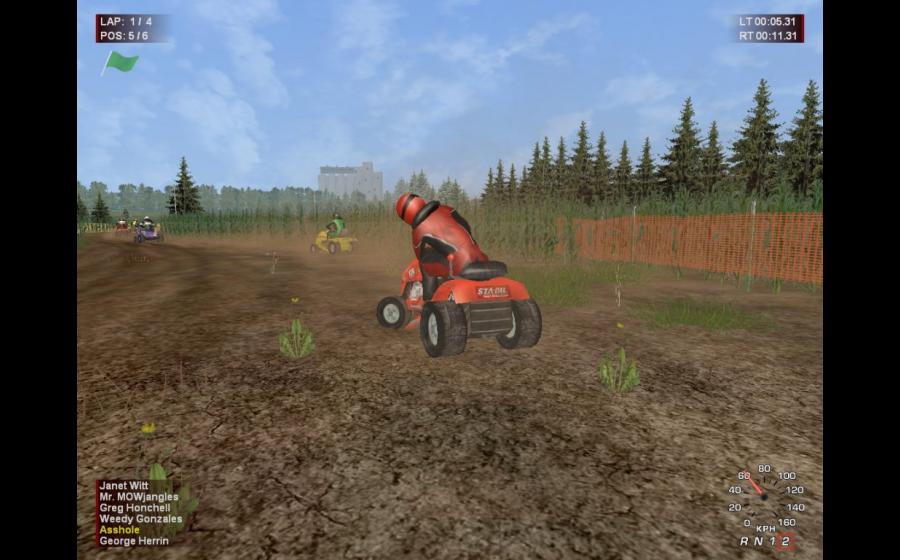 Скриншот из игры Lawnmower Racing Mania 2007 - 1