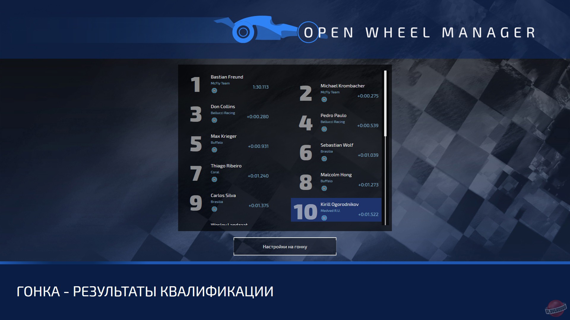 Скриншот из игры Open Wheel Manager - 15