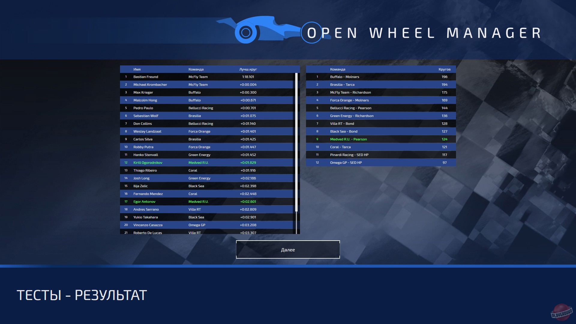 Скриншот из игры Open Wheel Manager - 10