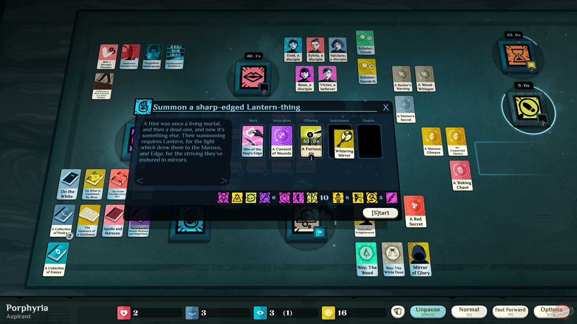 Скриншот из игры Cultist Simulator - 33