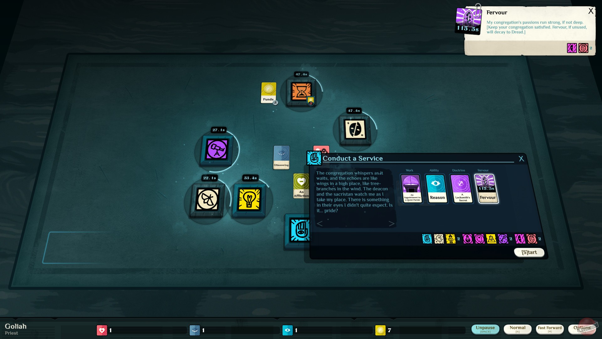 Скриншот из игры Cultist Simulator - 75