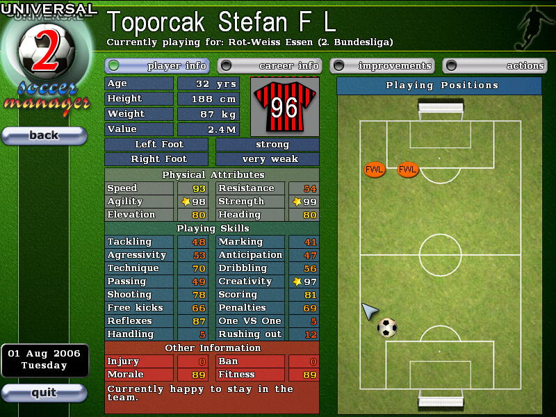 Скриншот из игры Universal Soccer Manager 2 - 9