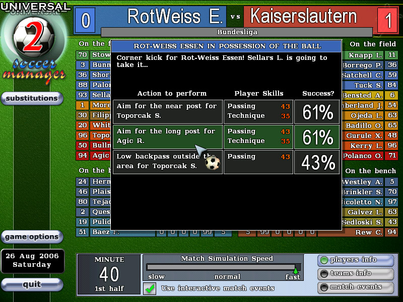 Скриншот из игры Universal Soccer Manager 2 - 10