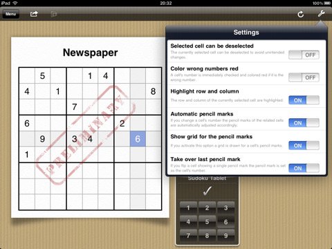Скриншот из игры Sudoku Tablet - 5